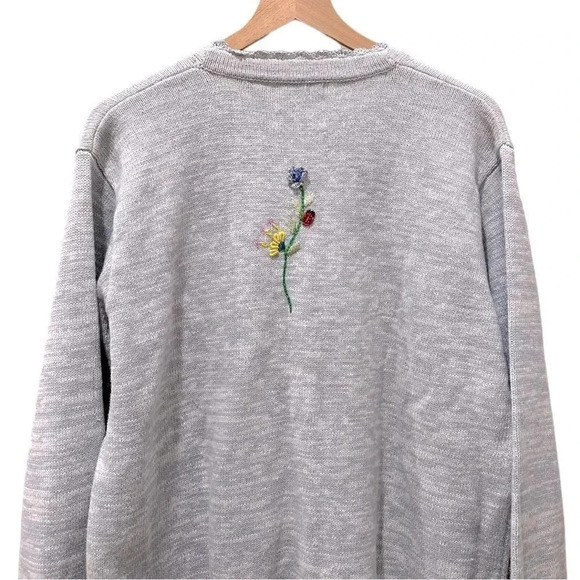 Storybook Knits Ladybug Flower Cardigan sz Large-NWT - Picture 7 of 9